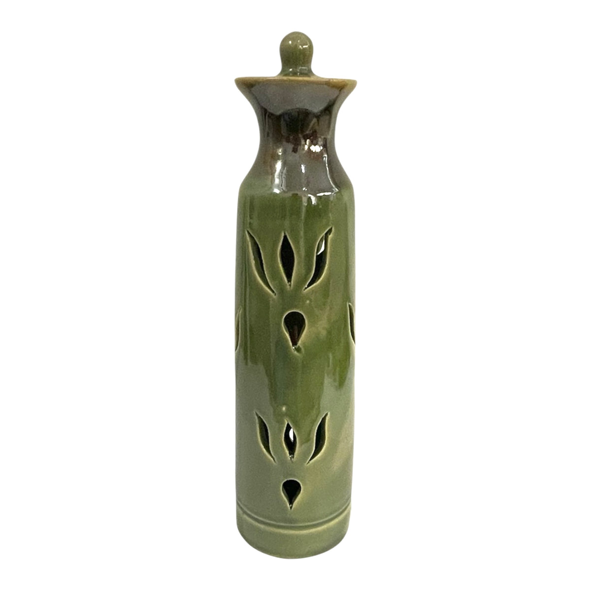 Tall Green Incense Stick Holder- Abstract