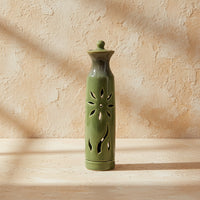 Tall Green Incense Stick Holder- Flower