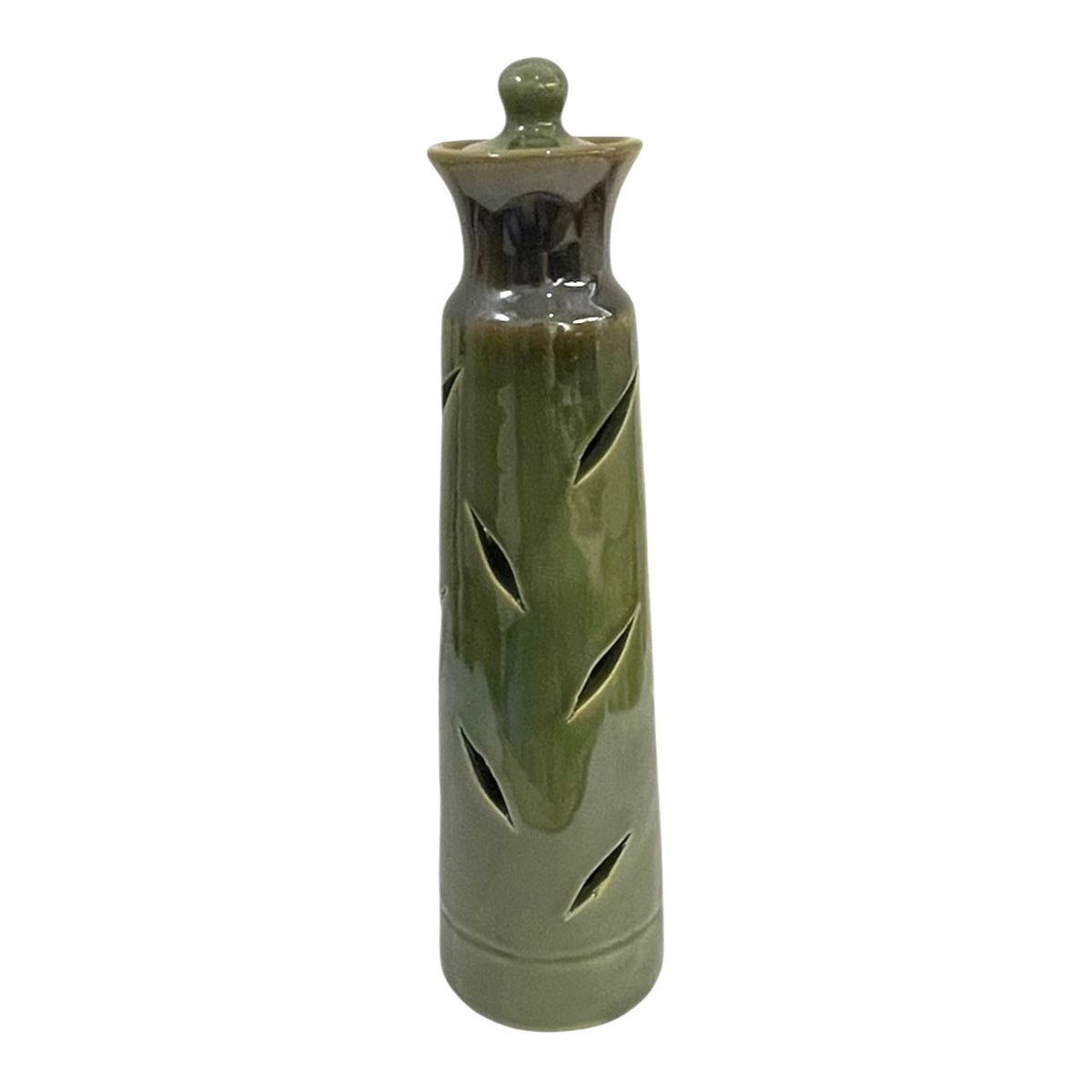 Tall Green Incense Stick Holder- Leaves