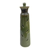 Tall Green Incense Stick Holder- Leaves