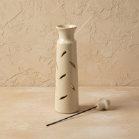 Tall Off White Incense Stick Holder- Leaves