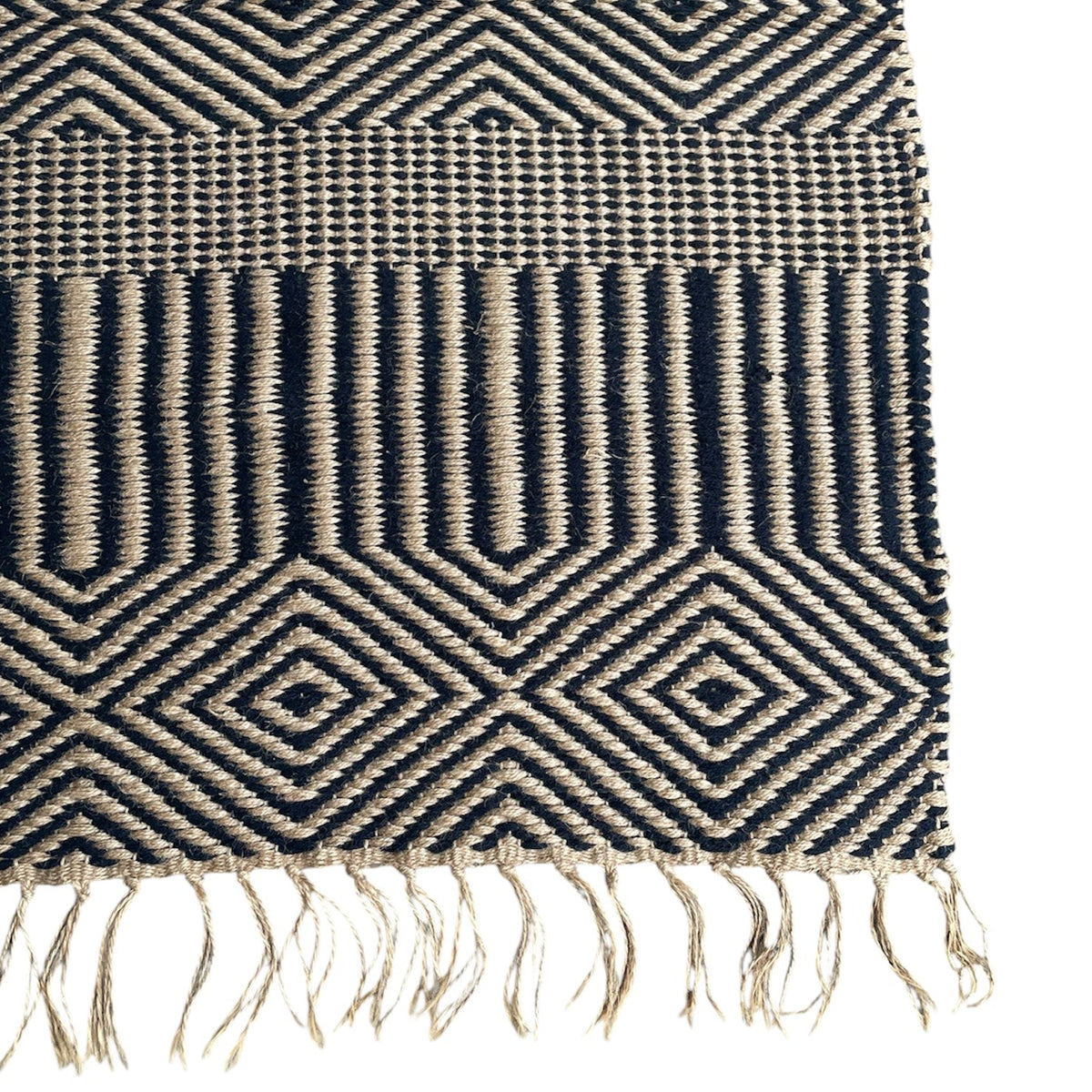 Black & Natural Jute Entryway Rug