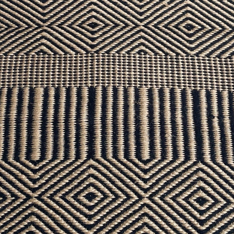 Black & Natural Jute Entryway Rug