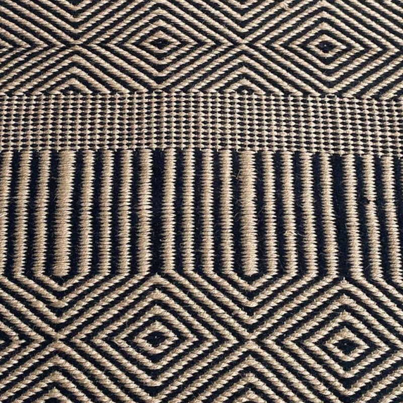 Black & Natural Jute Entryway Rug