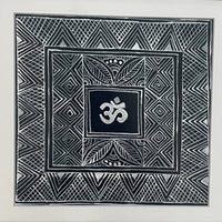 Aipan Painting 'Om'- Deep Blue