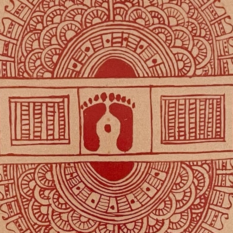 Aipan Painting 'Feet'-Red