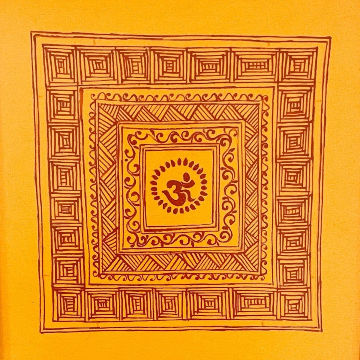 Aipan Painting 'Om'- Mustard