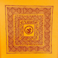 Aipan Painting 'Om'- Mustard