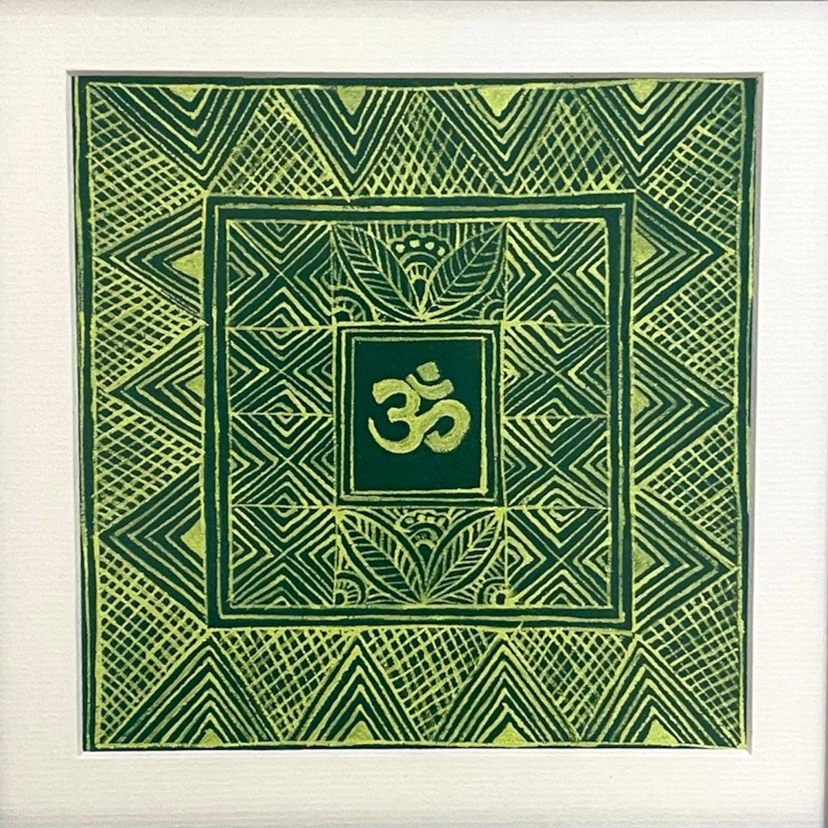 Aipan Painting 'Om'- Green