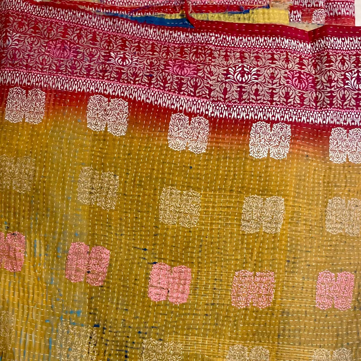 Yellow Kantha Throw 304