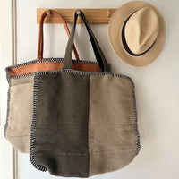 XL Tote bag- Beige & Green