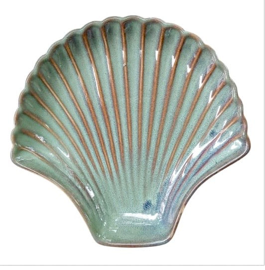 Shell Platter- Aqua Green