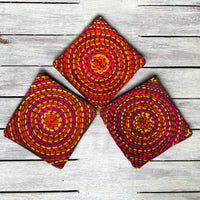 Cotton Coasters- Set of 4 (Hand Sewn)