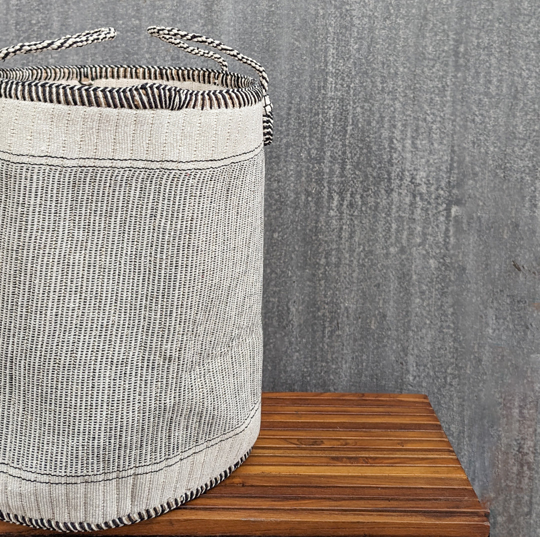 Woven Basket in Light Gray
