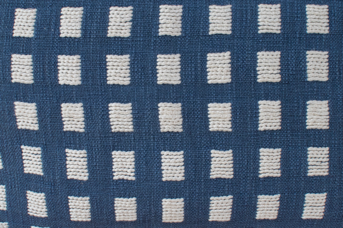 Blue White Checkers Cushion Cover