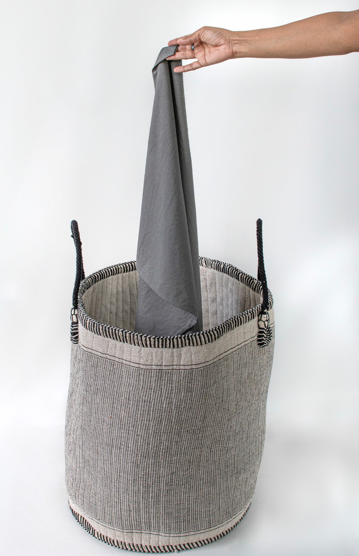 Woven Basket in Light Gray